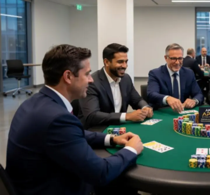 Résztvevők pókerasztal körül egy szervezett Dunaevents eseményen